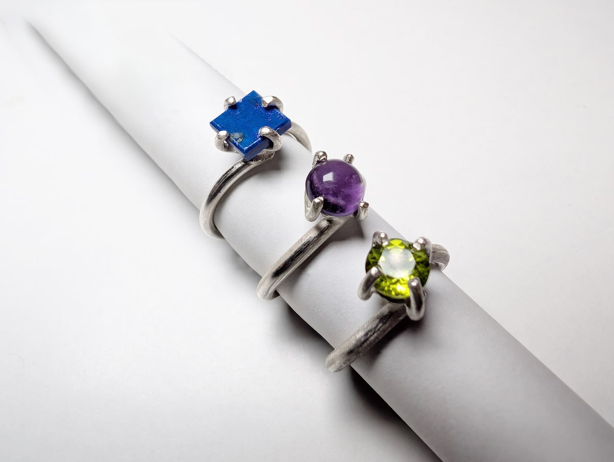 Tutorial # 16: Silver rings with 4 claw stone setting